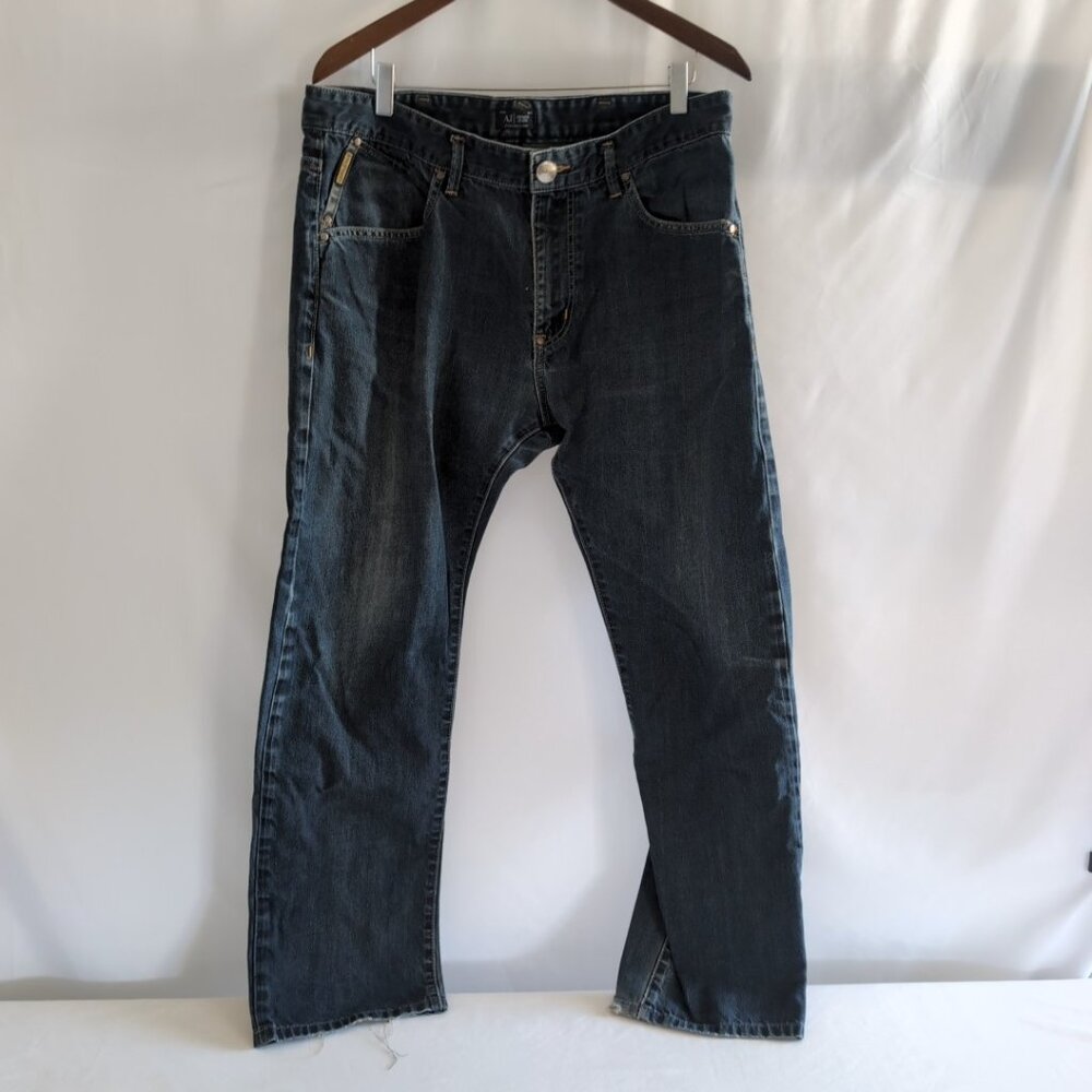Armani Jeans Men's Blue Denim Jeans Straight Leg Bootcut, US 36